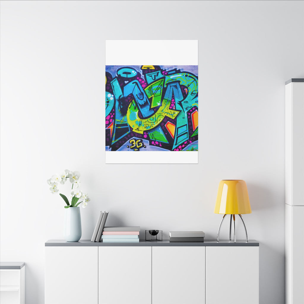 Graffiti Street Art Matte Canvas Print — Vibrant Urban Wall Art