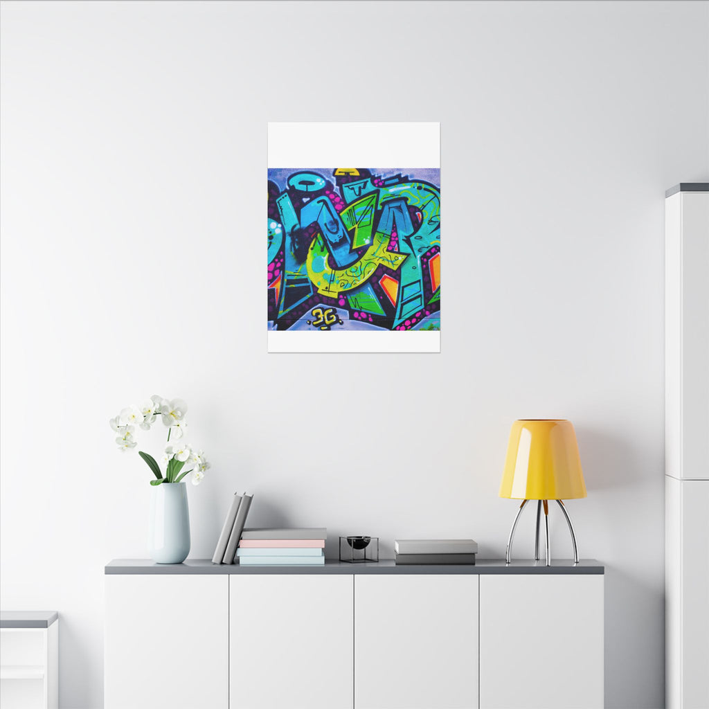 Graffiti Street Art Matte Canvas Print — Vibrant Urban Wall Art