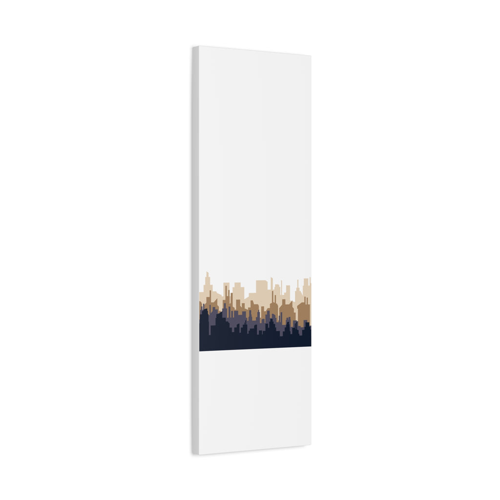 Neutral City Skyline Matte Canvas Wall Art — Minimalist Urban Home Decor