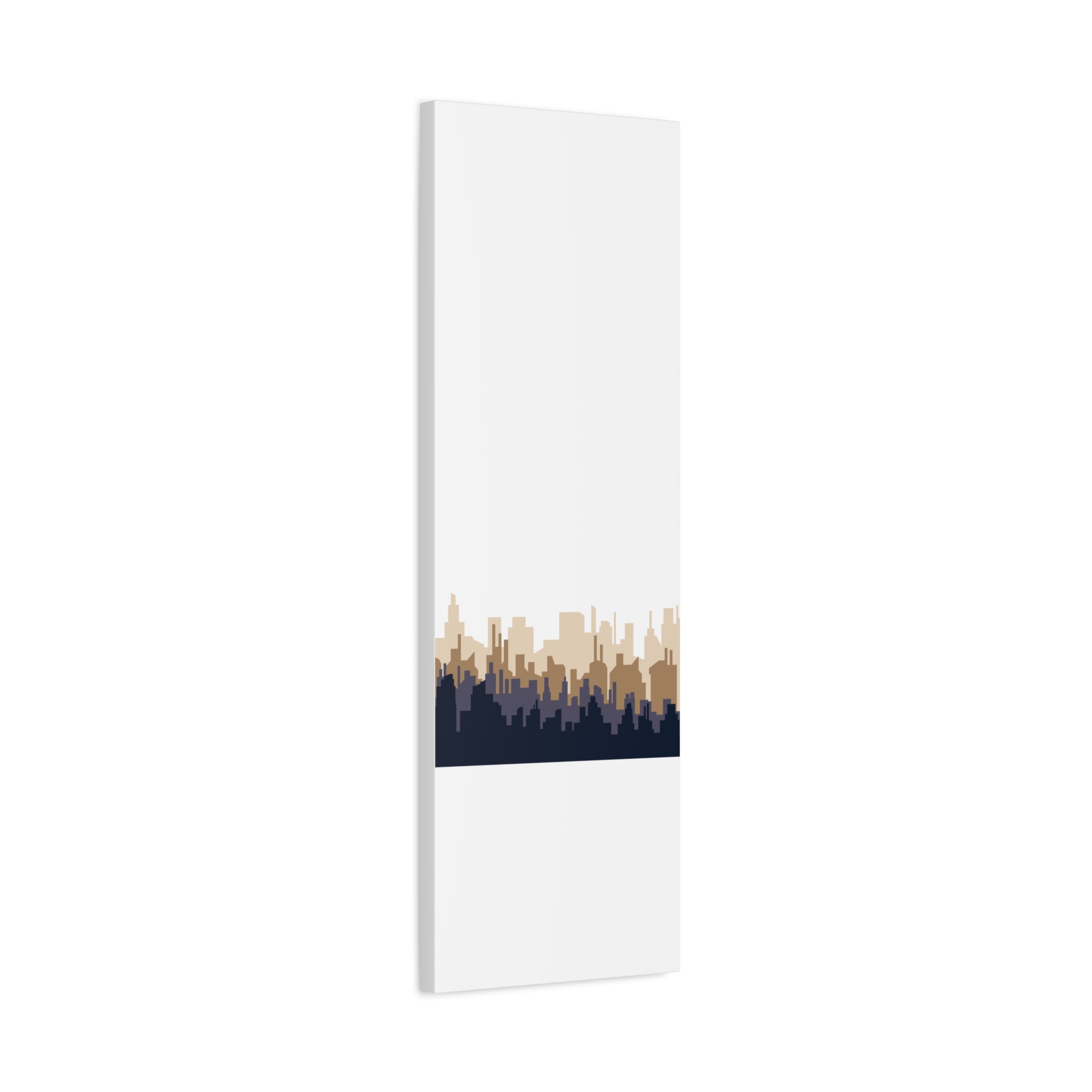 Neutral City Skyline Matte Canvas Wall Art — Minimalist Urban Home Decor