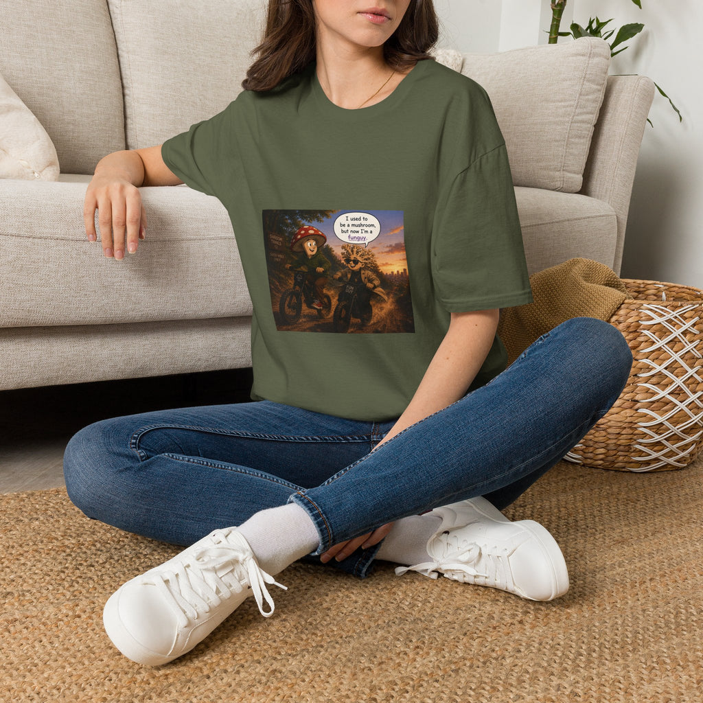 Mushroom Pun T-Shirt — "I used to be a mushroom, but now I’m fungi" Graphic Tee