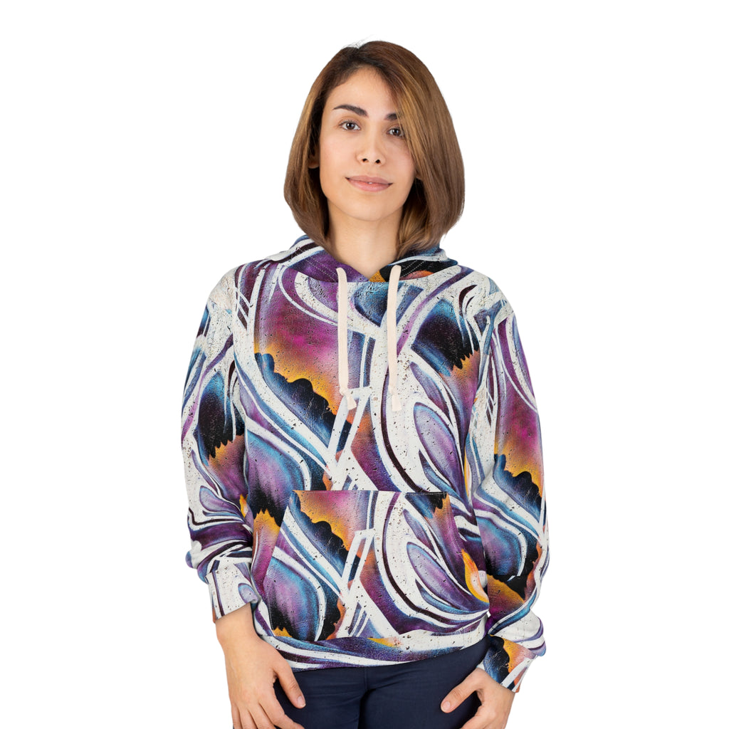 Artistic Unisex Pullover Hoodie - Graffiti-Inspired, Casual Wear, Gift for Art Lovers, Street Fashion, Urban Style