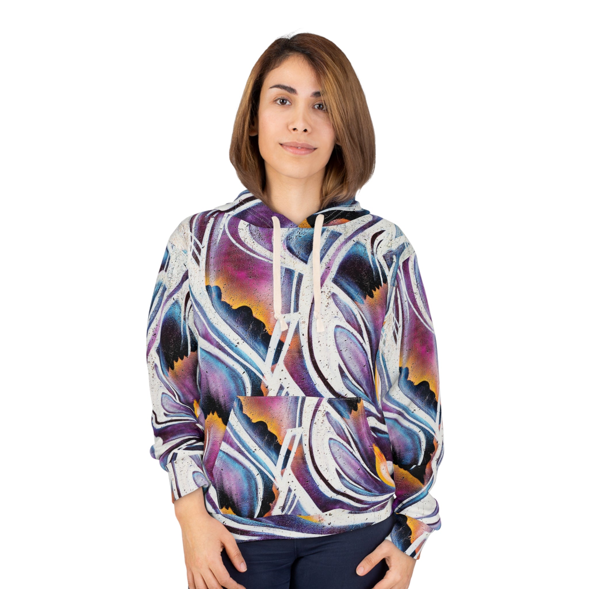 Artistic Unisex Pullover Hoodie - Graffiti-Inspired, Casual Wear, Gift for Art Lovers, Street Fashion, Urban Style