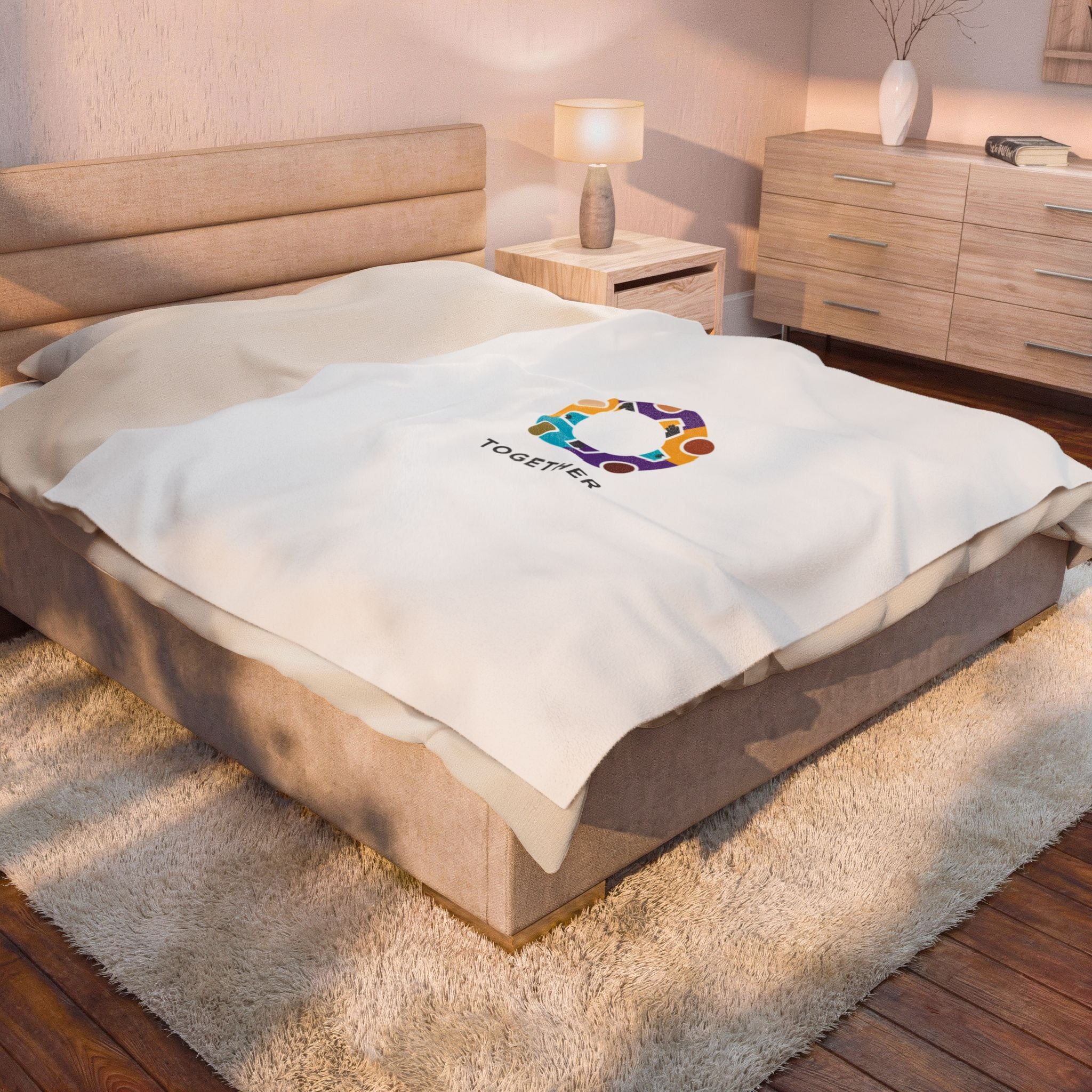 Solidarity Circle Together blanket | equality icon, minimal feminist design