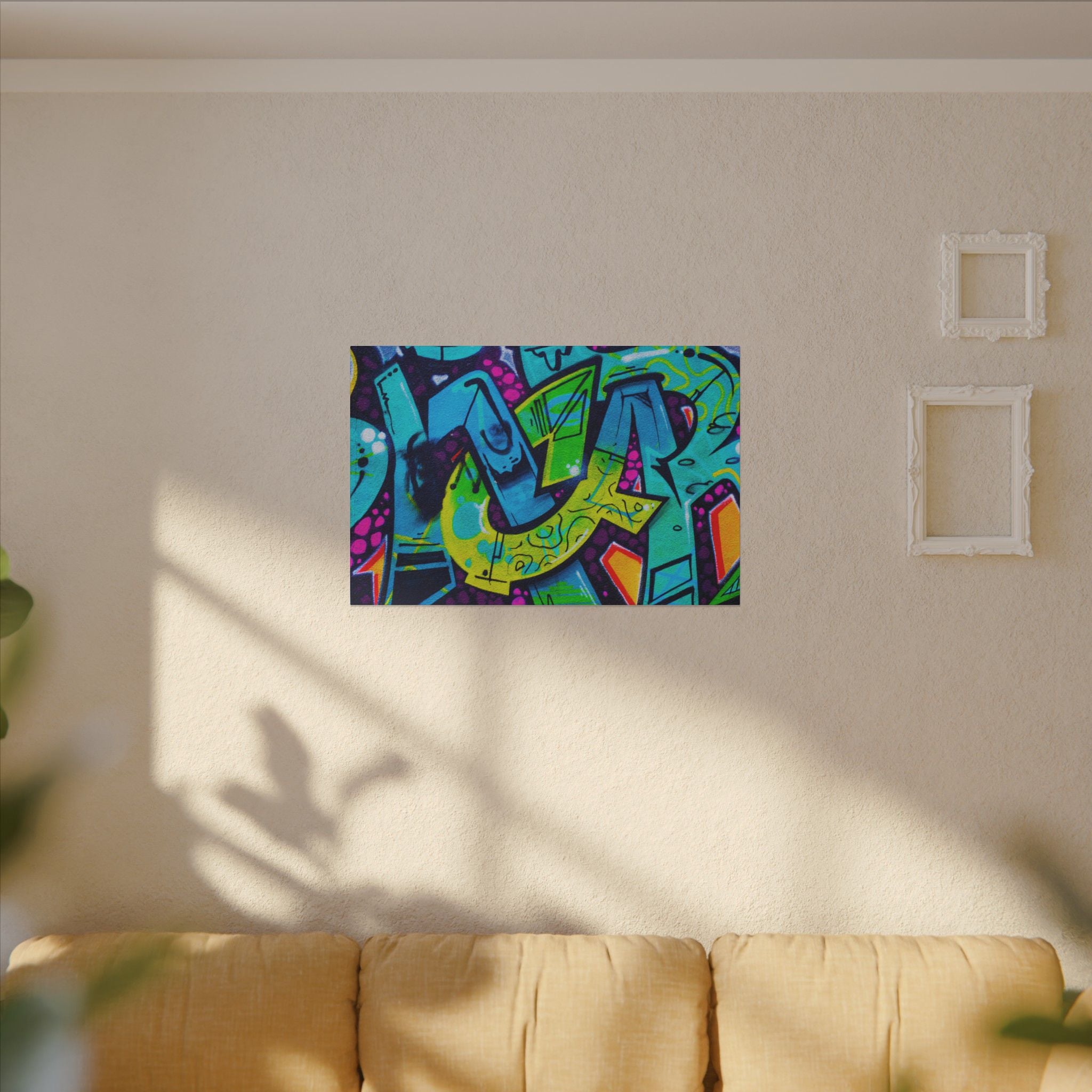 Graffiti Street Art Matte Canvas Print — Vibrant Urban Wall Art