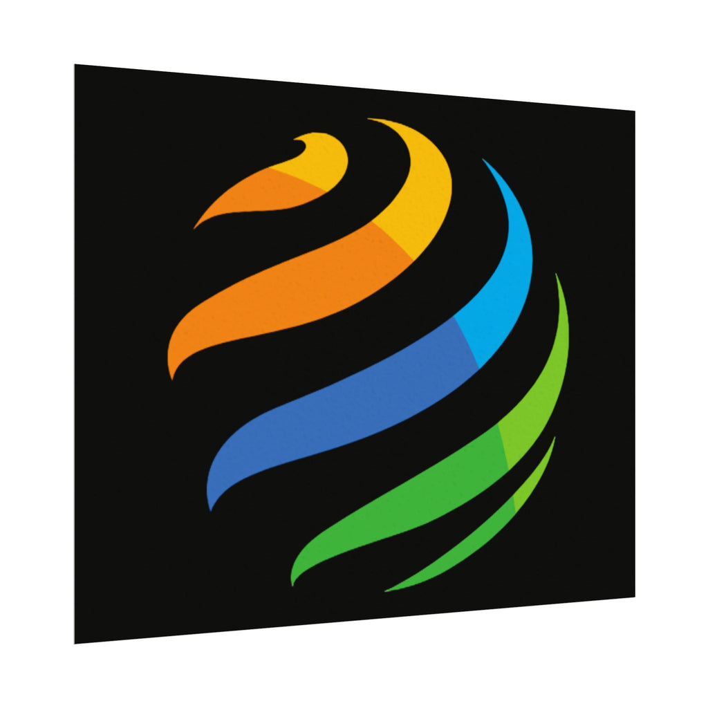 Abstract Color Swirl Matte Poster — Textured Watercolor Globe Art