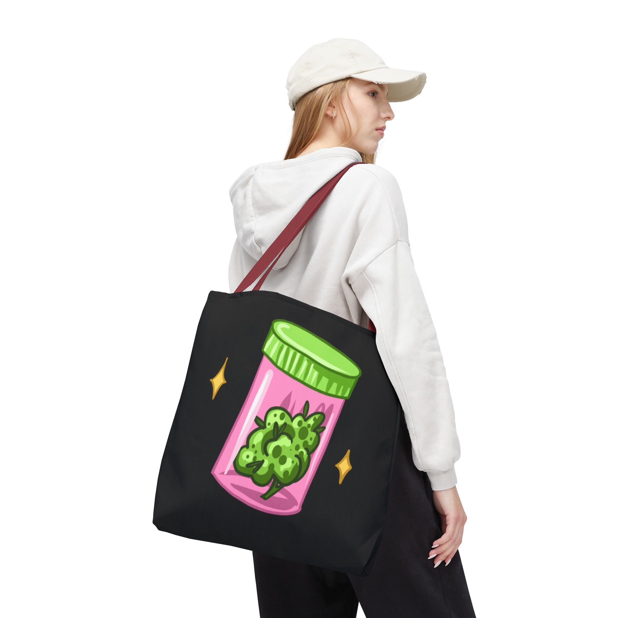 Vibrant Weed Tote Bag - Fun Cannabis Carryall for Partying, Gifts, Festivals, Eco-Friendly Shopping, Unique Statement Piece