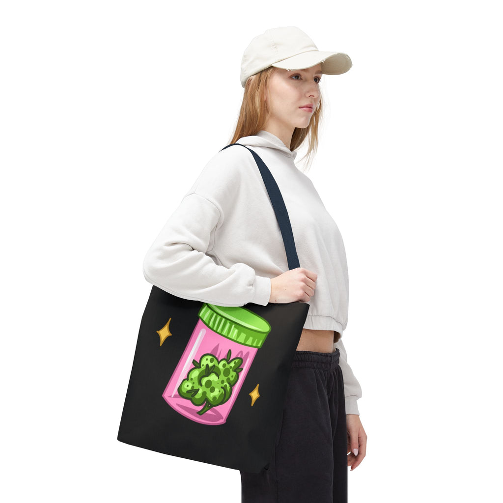 Vibrant Weed Tote Bag - Fun Cannabis Carryall for Partying, Gifts, Festivals, Eco-Friendly Shopping, Unique Statement Piece