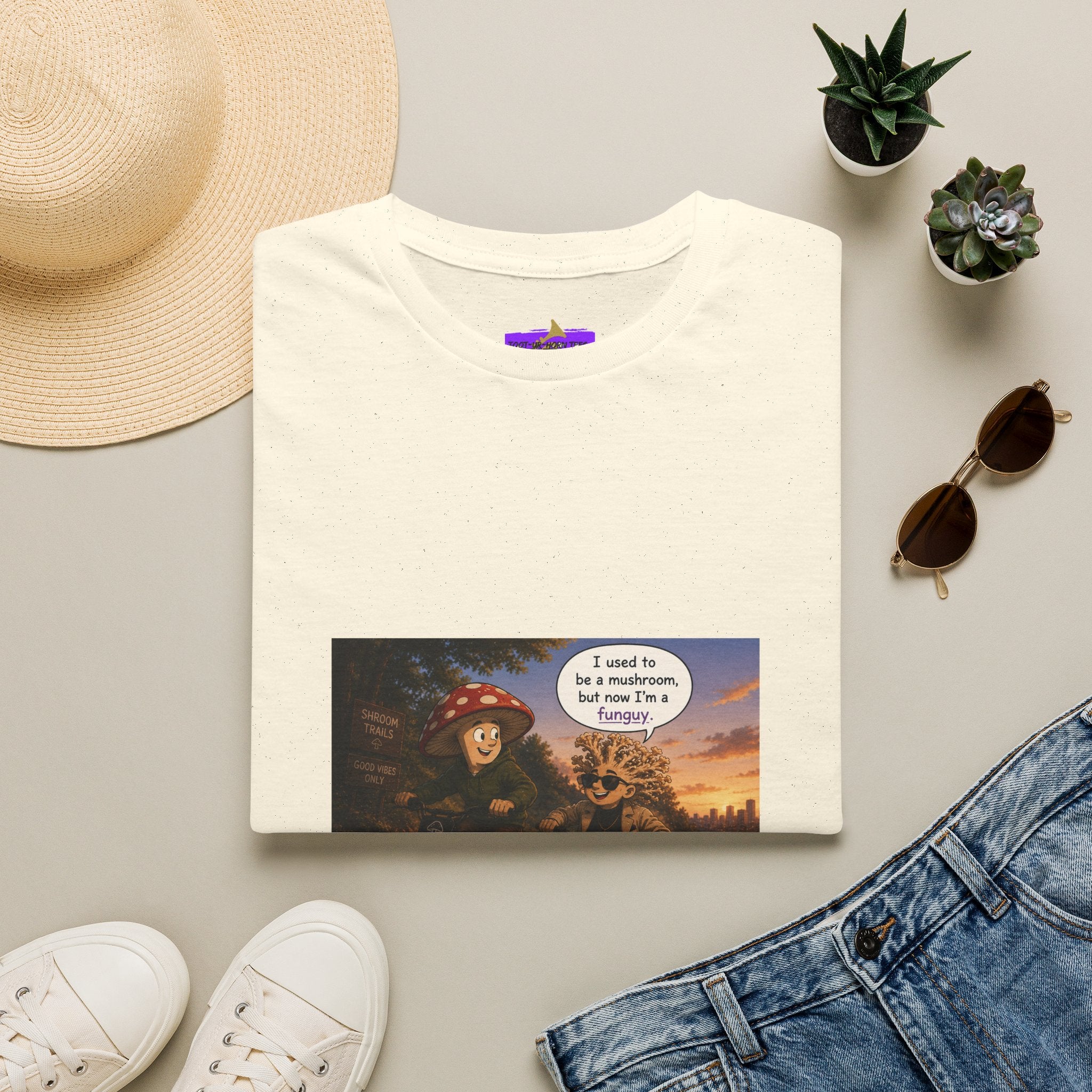 Mushroom Pun T-Shirt — "I used to be a mushroom, but now I’m fungi" Graphic Tee