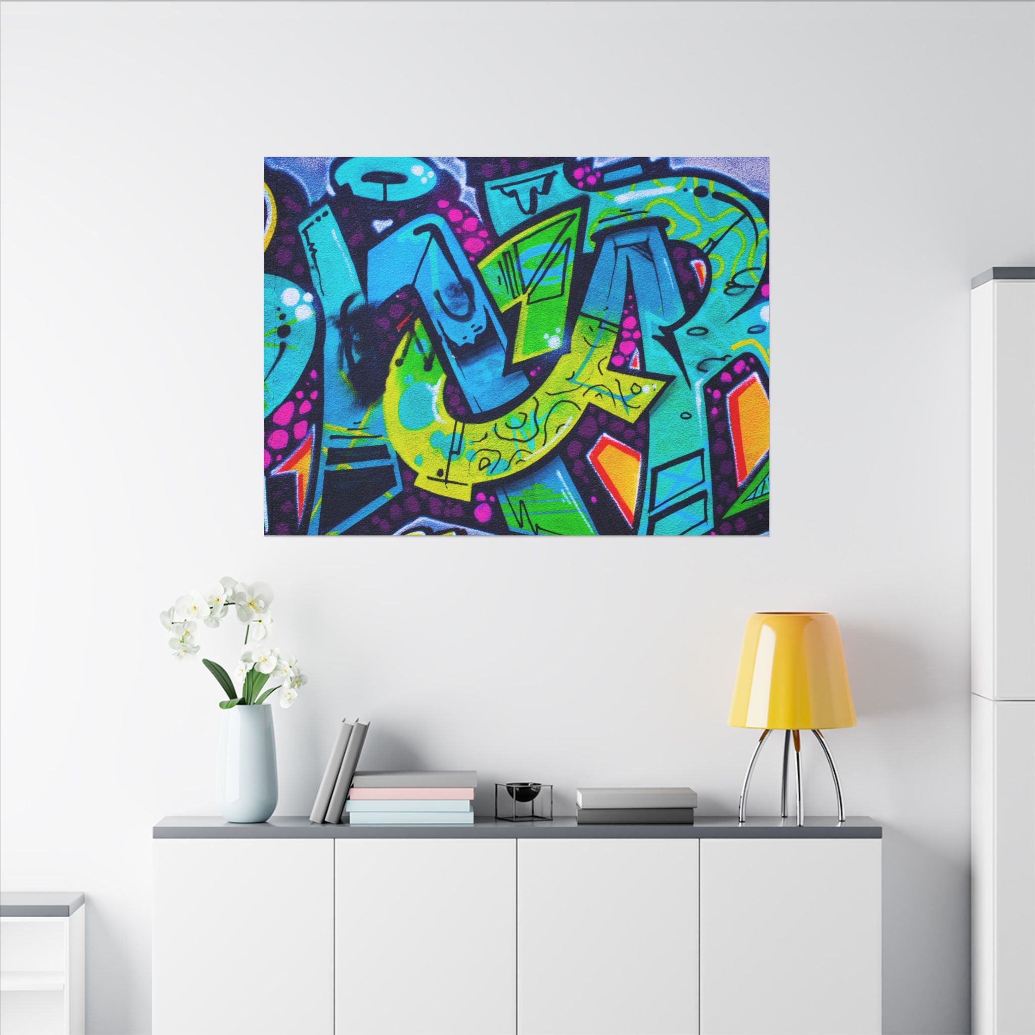 Graffiti Street Art Matte Canvas Print — Vibrant Urban Wall Art