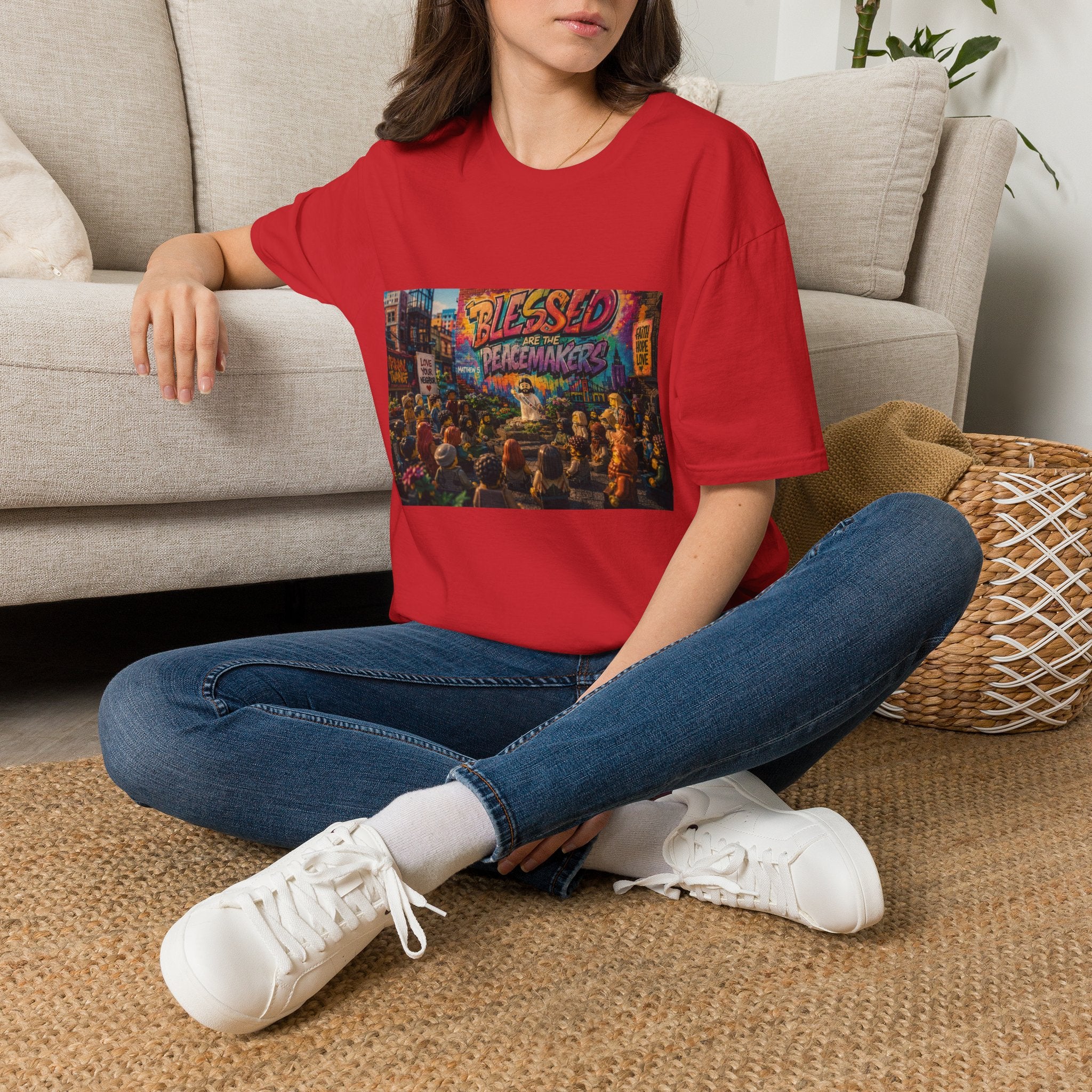 Tiny Jesus — "Blessed Are the Peacemakers" Urban Street Art Graphic Tee