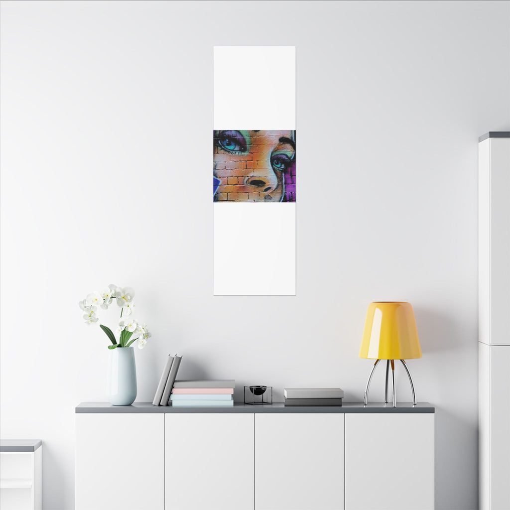 Graffiti Face Matte Canvas Print — Urban Street Art Portrait Wall Decor