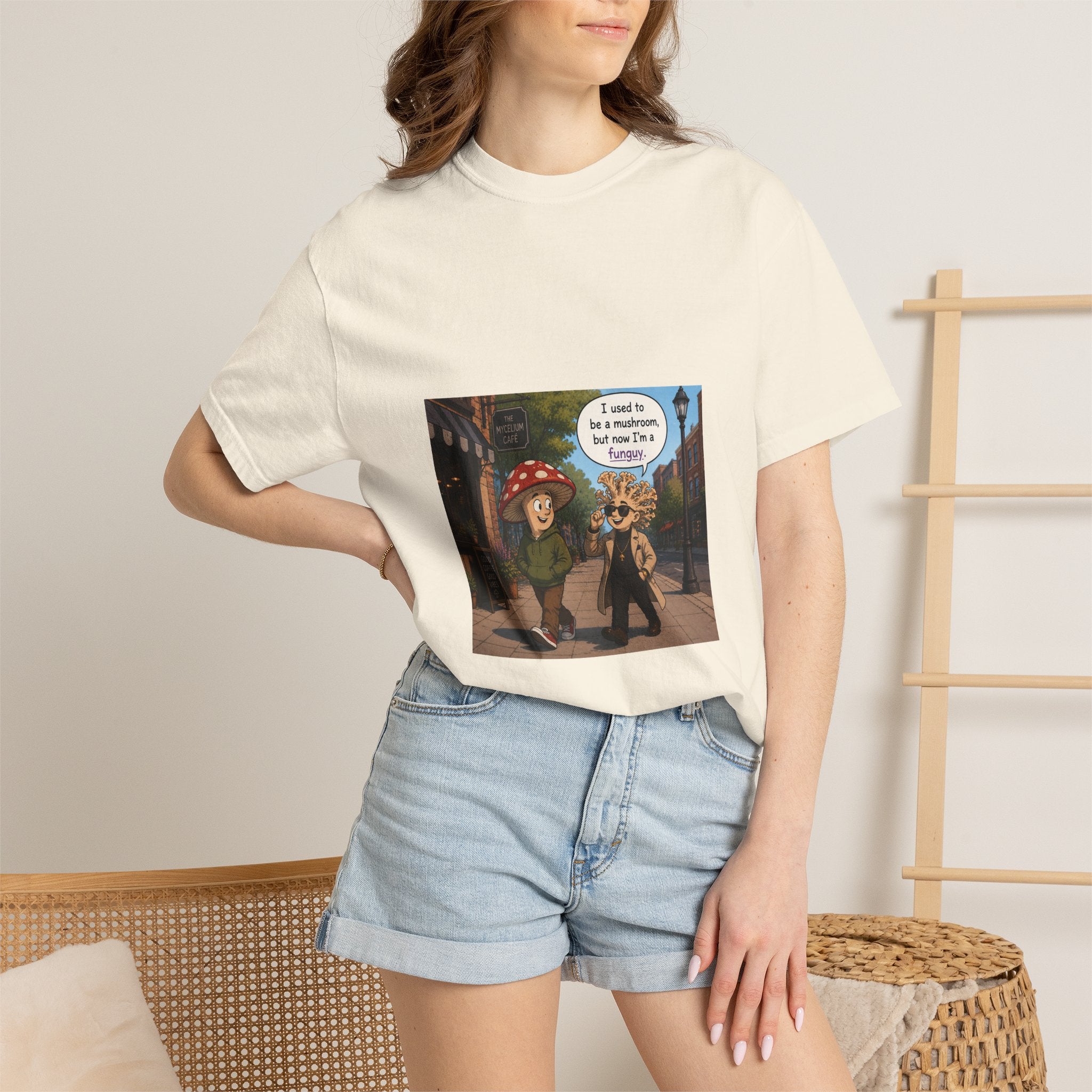Mushroom to Funguy Graphic T-Shirt Mushroom - friends at the mycelium café Set 1