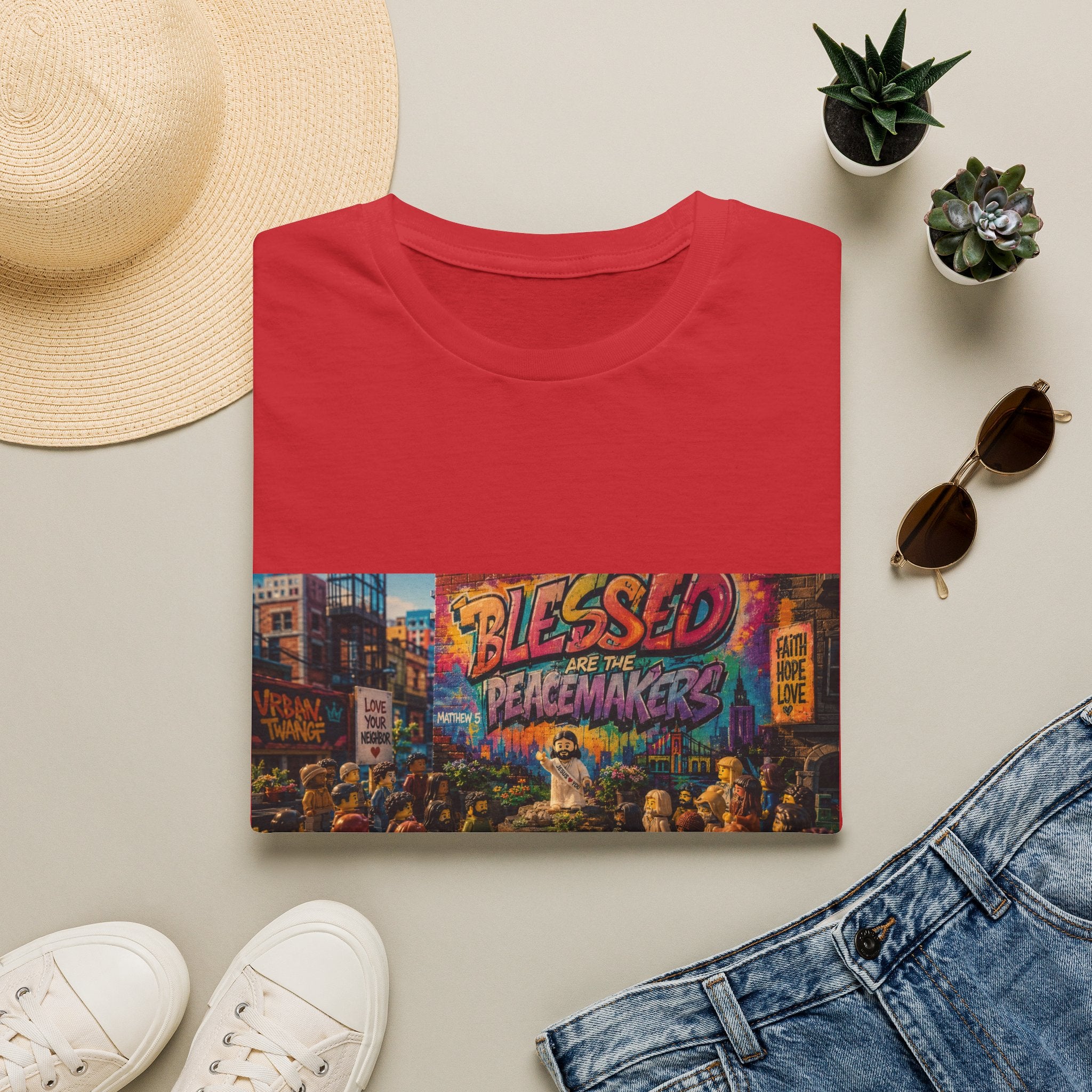 Tiny Jesus — "Blessed Are the Peacemakers" Urban Street Art Graphic Tee