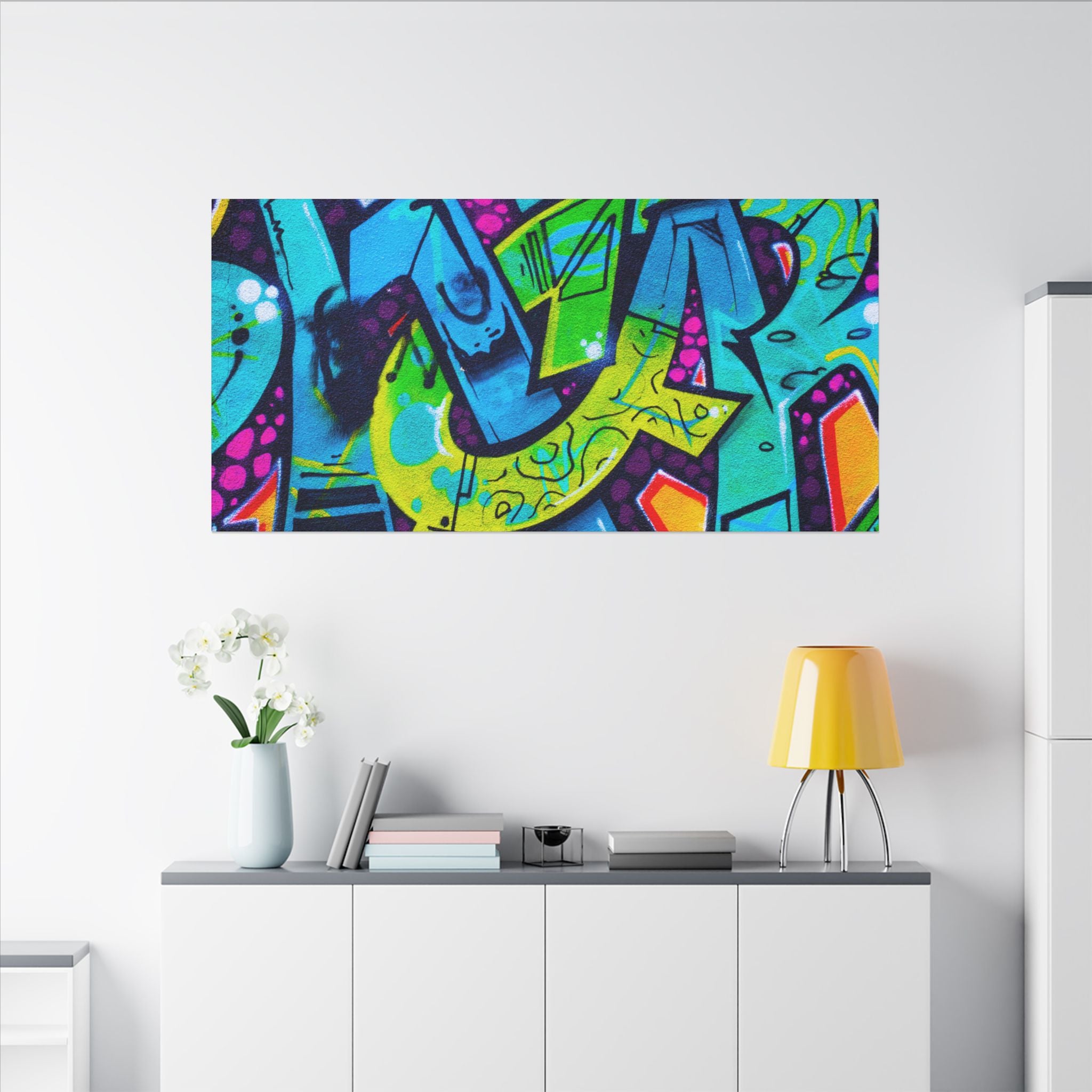 Graffiti Street Art Matte Canvas Print — Vibrant Urban Wall Art