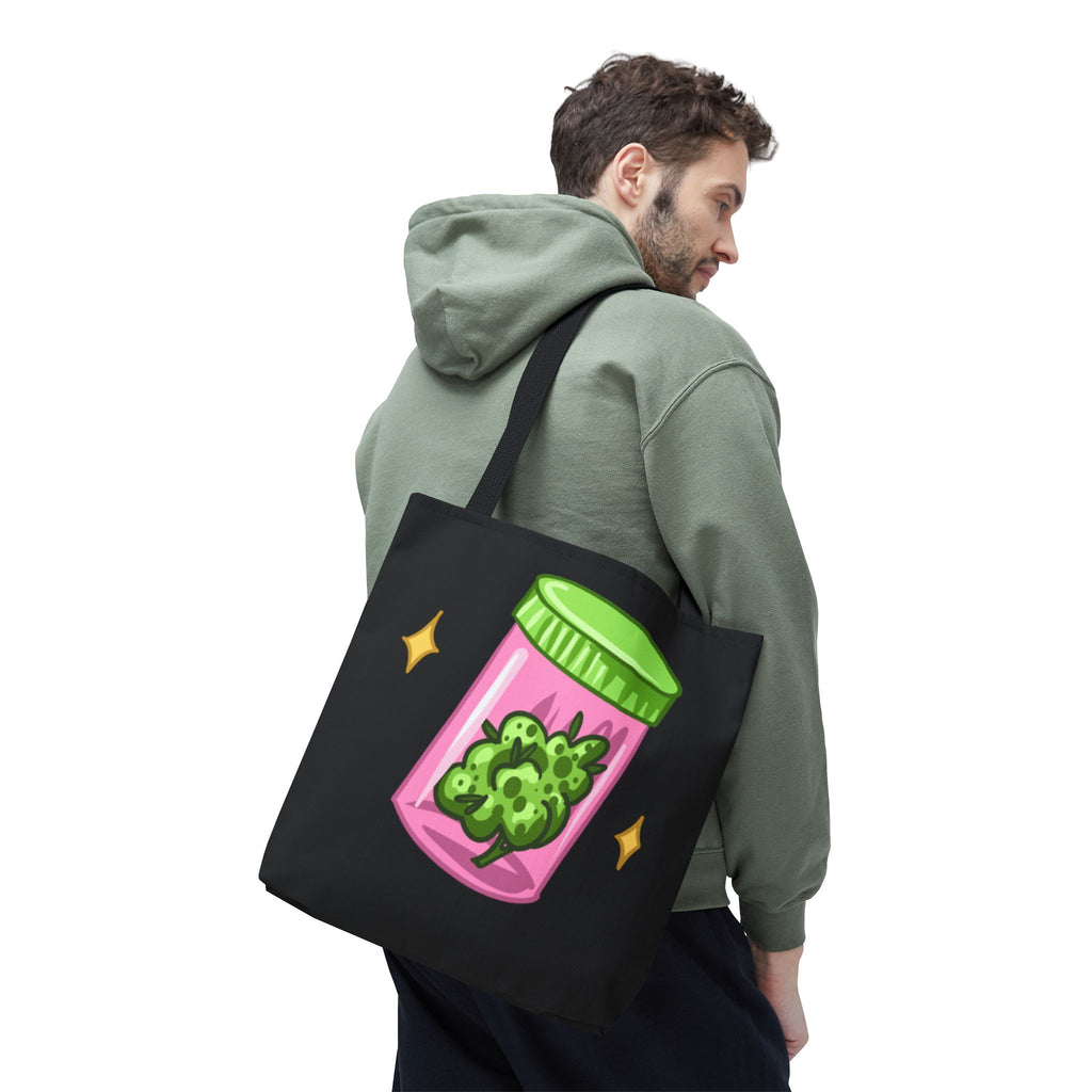 Vibrant Weed Tote Bag - Fun Cannabis Carryall for Partying, Gifts, Festivals, Eco-Friendly Shopping, Unique Statement Piece