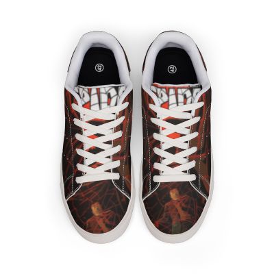Low-Top Sneakers — Bold Blue Spider Comic Leather Sneakers for Men