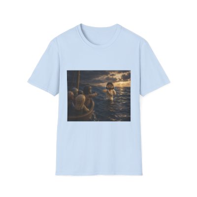 Tiny Jesus Walking on Water T-Shirt — Inspirational Biblical Faith Tee